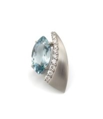 Prívesok-modrý topás- číre zirkóny- rhódiované striebro