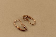 Náušnice- srdiečka-číre zirkóny- brizúra- ružové zlato- 14 karátov