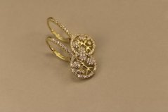 Náušnice- strom života- číre zirkóny- patent- pozlátené striebro- 925/1000