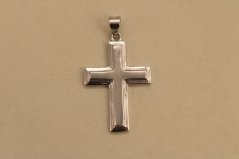 Prívesok - Krížik - 3D - rhodiované striebro