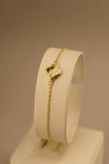 Retiazkový náramok - štvorlístok - pozlátené striebro