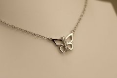 Retiazka- celebritka- motýľ- číre zirkóny- rhódiované striebro