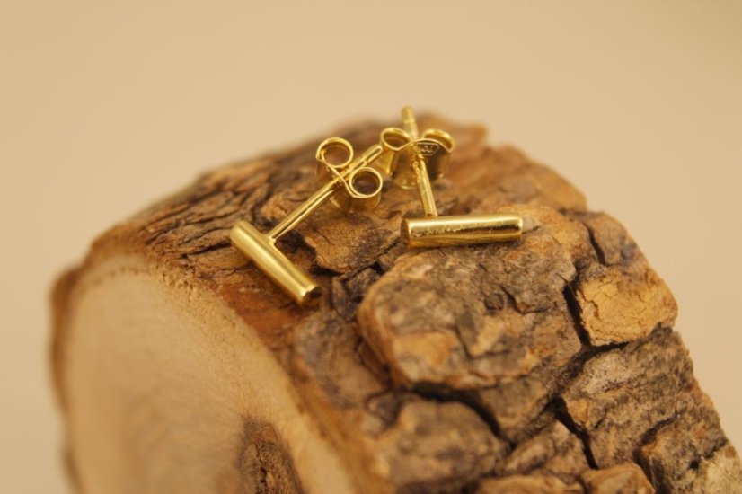 Minimalistické náušnice-puzetky-pozlátené striebro