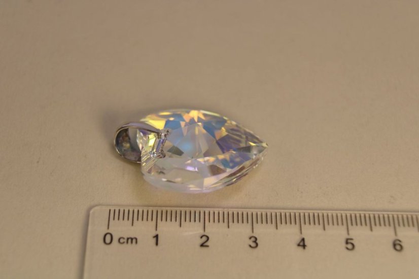Prívesok v tvare srdca Swarovski crystals, striebro, 10,75g, 925/1000