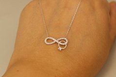 Celebritka-Nekonečno-Číry zirkón-Biele zlato-Anker-14k
