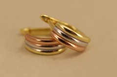 Náušnice- obdĺžníky- francúzsky zámok- kombinované striebro