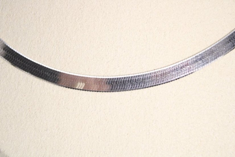 Strieborný náhrdelník plochý, rhodium, 42,5 cm, 8,66 g, 925/1000