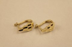 Náušnice- platničkové trojuholníky- francúzske zapínanie- žlté zlato- 14 karátov