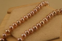 Náhrdelník- ružové riečne perly- striebro