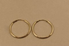 Náušnice- kruhy- zasúvacie- žlté zlato- 14 karátov