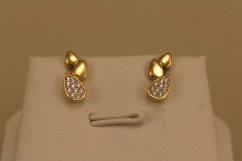 Náušnice-diamanty 0,060 ct-H/Si-žlté zlato-puzetky-14 karátov