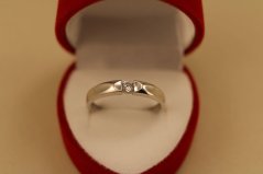 Prsteň- číry zirkón- biele zlato- 14 karátov