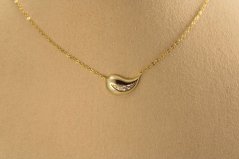 Celebritka - kvapka -číry zirkón - pozlátené striebro