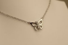 Retiazka- celebritka- motýľ- číre zirkóny- rhódiované striebro
