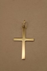 Prívesok- hladký krížik- žlté zlato- 14 karátov