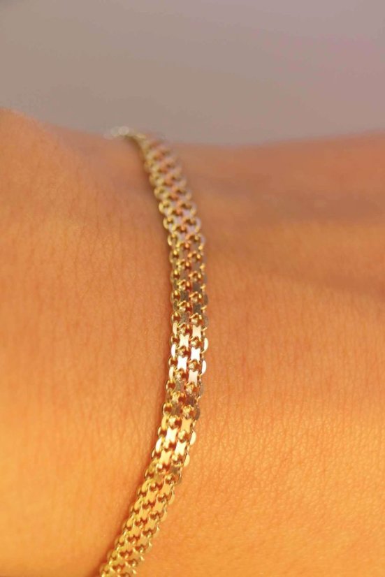 Náramok- vzor BISMARK- viacfarebné zlato -14 karátov