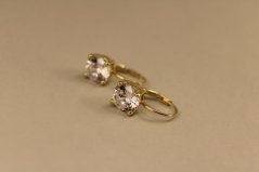 Náušnice- číre zirkóny- patent- pozlátené striebro- 925/1000