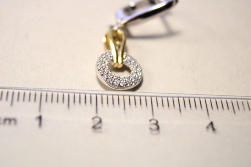 Strieborné kombinované náušnice s čírymi zirkónmi, francuzske zapínanie, 3,54g, 925/1000