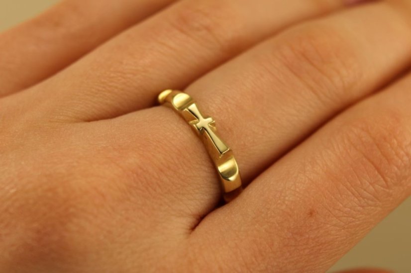 Zlatý prsteň-žlté zlato-ruženec-14K