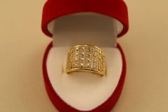 Prsteň- zdobený vzor- viacfarebné zlato- 14 karátov