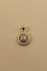 Prívesok- malé číre zirkóny- pozlátené striebro