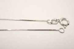 Zlatá retiazka Cube - kocka z bieleho zlata, 36 cm, 0,76 g, 14 karátov 585/1000