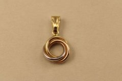 Prívesok- tri kruhy- viacfarebné zlato- 14 karátov
