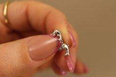 Náušnice - číry zirkón - delfíny - puzetky - oceľ - 316/L