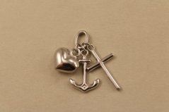 Prívesok- srdce- kotva- kríž- rhódiované striebro