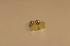 Náušnice- žlté zlato-hladký povrch-žlté zlato-šrúbky-14 karátov