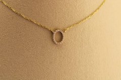 Celebritka - Zirkónový ovál - Žlté zlato - 14k