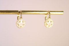 Náušnice-hviezda-číre zirkóny-patent-žlté zlato-14 karátov