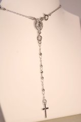 Strieborný náhrdelník ruženec, rhodium, 48 cm, 5,04 g, 925/1000