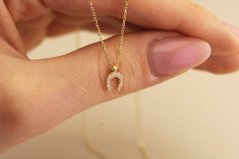 Celebritka - Zirkónová podkova - Žlté zlato - 14k