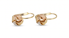Náušnice-Kĺbko-Patent- Viacfarebné zlato- 14k