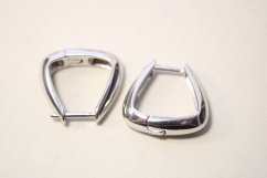 Štýlové strieborné štvorcové náušnice, francúzske zapínanie, rhodium, 5,15 g, 925/1000