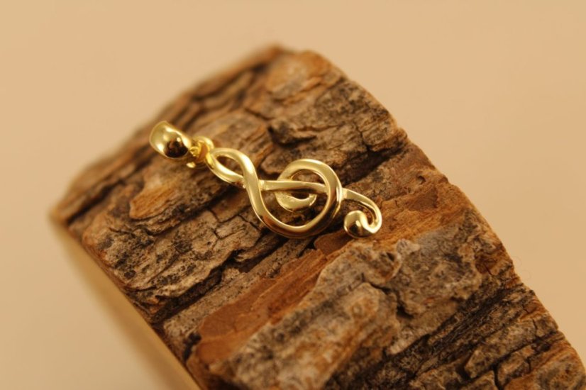 Prívesok- husľový kľúč- pozlátené striebro