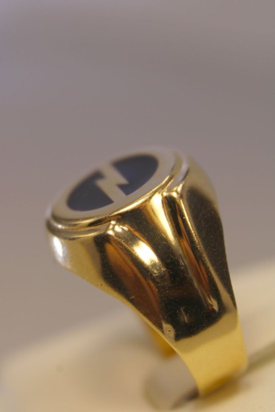 Prsteň - logo OPEL- žlté zlato-14 karátov
