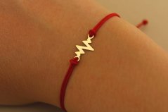 Šnúrkový náramok - Tĺkot srdca - Žlté zlato - 14k