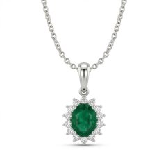 Celebritka - Smaragd - diamanty 0,120 ct - SI/H -biele zlato - 14 karátov