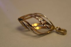 Prívesok -tvar špirály- viacfarebné zlato-14 karátov