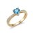 Prsteň - Topás - Diamanty 0,03 ct - SI2-H - žlté zlato - 14K