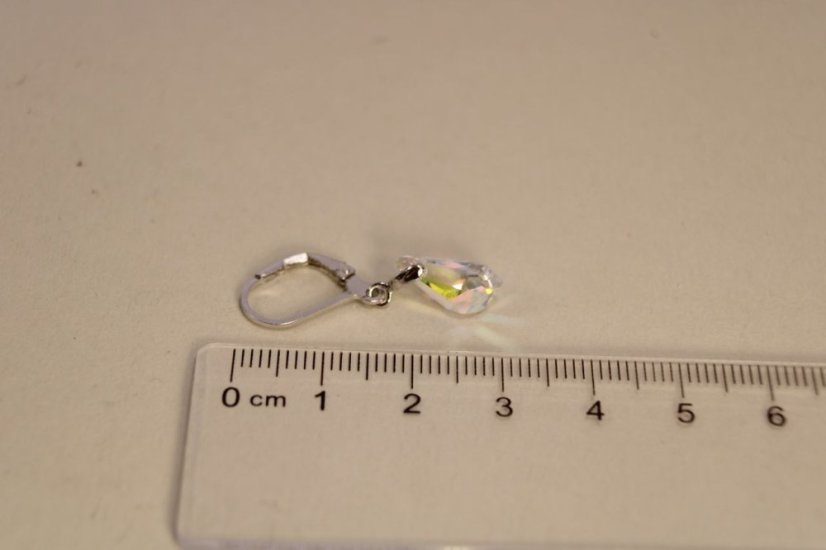 Strieborné náušnice swarovski crystals dúhovej farby, striebro, klasické zapínanie, 2,05g, 925/1000