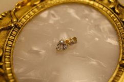 Prívesok - zirkónové srdce - číre zirkóny - kombinované zlato - 14K