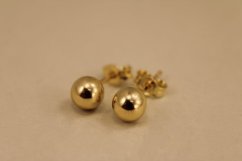 Náušnice- guličky- puzetky- žlté zlato- 14K