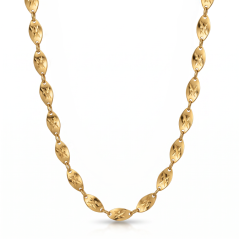 Zlatá retiazka - Plieškový ornament - 14k - žlté zlato