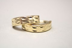 Náušnice-ozdobný gravír-žlté zlato-patent-14 karátov