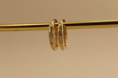 Náušnice- kruhy- číre zirkóny- zacvakávacie- 14K