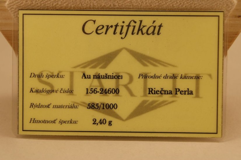 Náušnice- riečne perly- puzetky- žlté zlato- 14 karátov