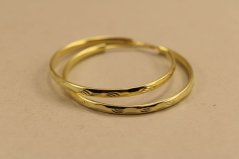 Náušnice-kruhy-gravírované-pozlátené striebro